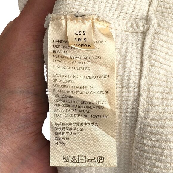 Free People White Mock Neck Ottoman SweaterSz S - Picture 7 of 9